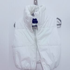 Juniors white puffer vest coat size small